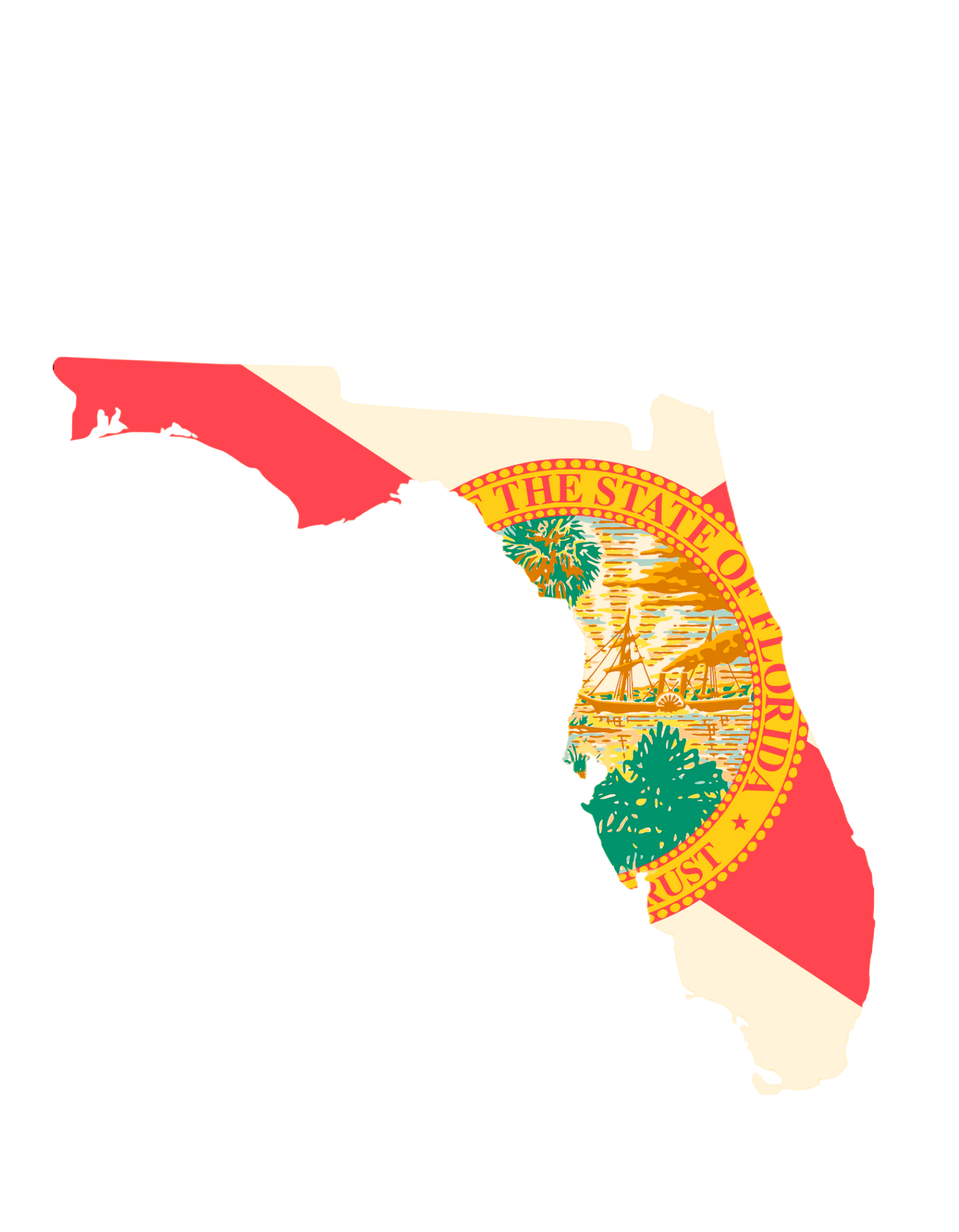 Vinyl Florida Map For Vehicle